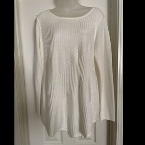 Westbound white knit  top, size L
